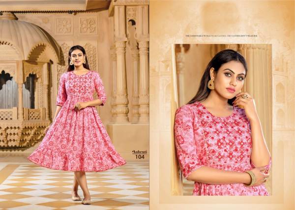 Aakruti 101 Heavy New Ethnic Wear Rayon Embroidery Kurti Collection